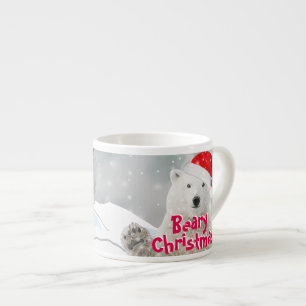 Xícara De Espresso Papais noeis Polar Bear   Beary Christmas Espresso