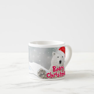 Xícara De Espresso Papais noeis Polar Bear | Beary Christmas Espresso