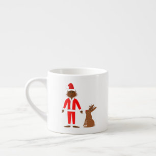 Xícara De Espresso Papais noeis Sasquatch e Jackalope Christmas