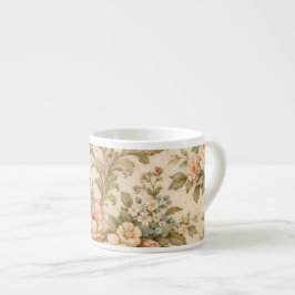 Xícara De Espresso Papel de Parede com Padrão Floral Vintage