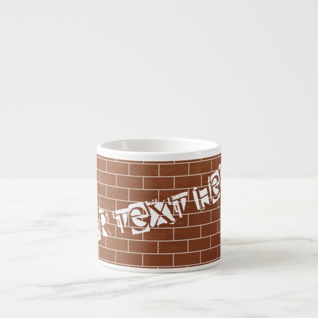 Xícara de Espresso Parede de Tijolo com Texto Pers (Frente)