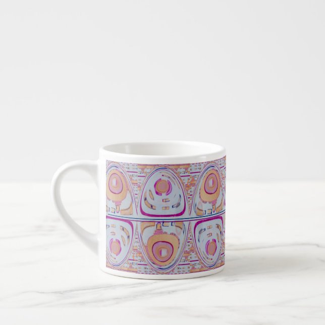 Xícara De Espresso pastel alaranjado azul 2 do oceano do café da (Esquerda)