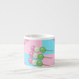Xícara De Espresso Pastel Blue Checkered Dango Specialty Mug