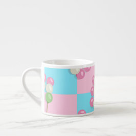Xícara De Espresso Pastel Blue Checkered Dango Specialty Mug