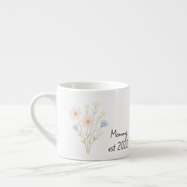 Xícara De Espresso Pastel Wildflower - Mamães Personalizadas Est. (Esquerda)