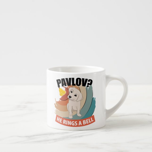 Xícara De Espresso Pavlov Ele Canta Um Celular - Cachorro de Pavlov (Direita)