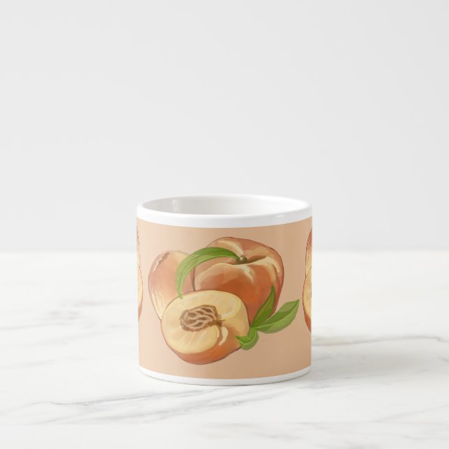 Xícara De Espresso Peach Watercolor Espresso Mug (Frente)