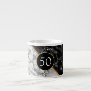 Xícara De Espresso Pedra de mármore preto e branco - adicione seu an