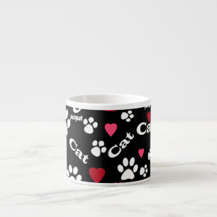 Xícara De Espresso Pegadas de gato