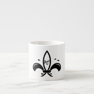 Xícara De Espresso Peixe Jesus Flor De Lis