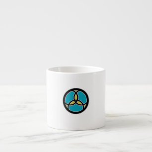 Xícara De Espresso Peixe Jesus Trindade Vitral (turquesa)