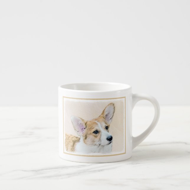 Xícara De Espresso Pembroke Welsh Corgi - Pintura Original para Cacho (Direita)