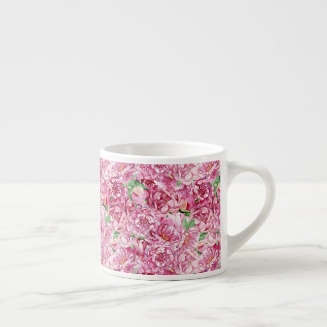 Xícara De Espresso Peônias de cor-de-água rosa (Direita)