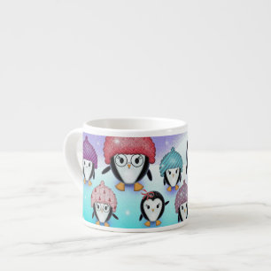 Xícara De Espresso Pequenos Pinguins Engraçados