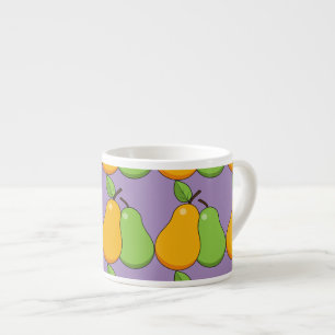 Xícara De Espresso Peras Amarelas e Verdes