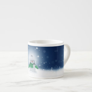 Xícara De Espresso Personagem adorável de boneco de neve de Natal do 