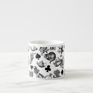 Xícara De Espresso Personagens clássicos de Alice nas aventuras no pa
