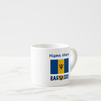 Xícara De Espresso Personalização Azul da Bandeira de Barbados 