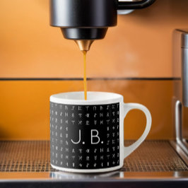 Xícara De Espresso Personalizado com Monograma e Símbolo Runic