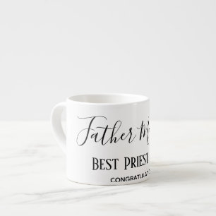 Xícara De Espresso Personalizado de CLERGY PSTOR PRETO Branco Simples