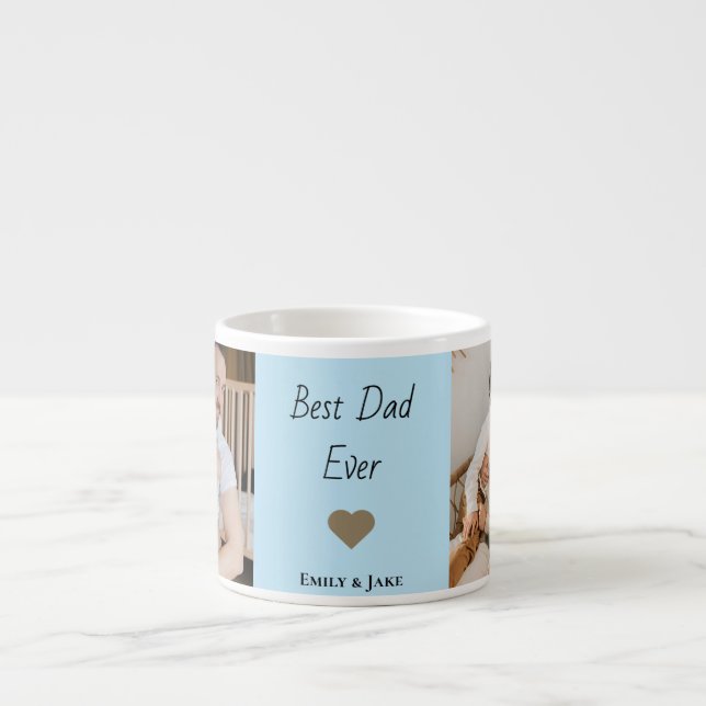 Xícara De Espresso Personalized Best Dad Ever Espresso Mug Kids Names (Frente)