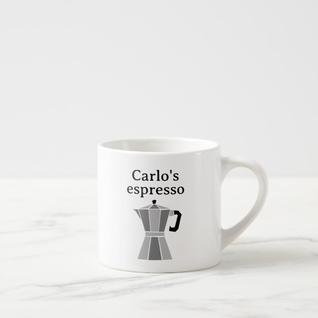 Xícara De Espresso Personalized espresso cup with moka pot design (Direita)