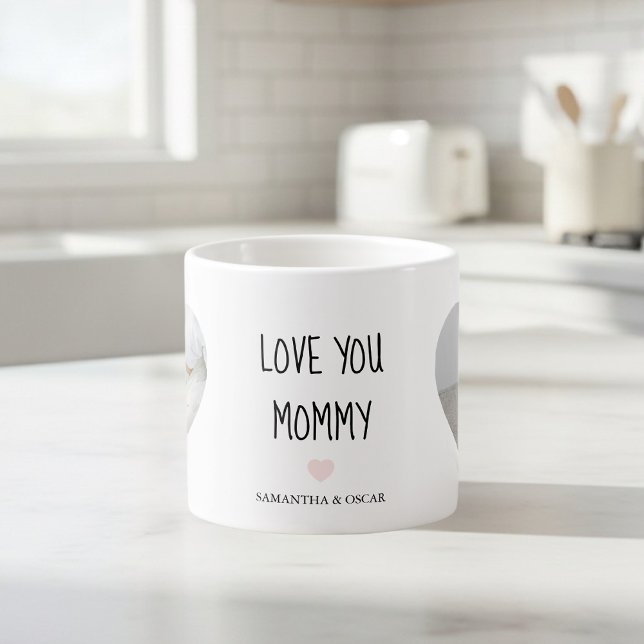 Xícara De Espresso Personalized Love You Mommy | Custom Photo Gift (Criador carregado)