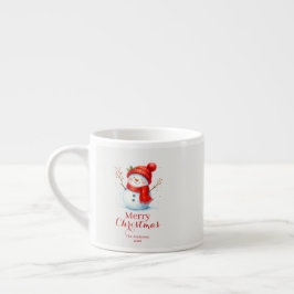 Xícara De Espresso Personalized Merry Christmas Snowman Custom Year