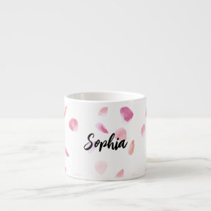 Xícara De Espresso Pétalas Florais Rosa Bege de Rosa 