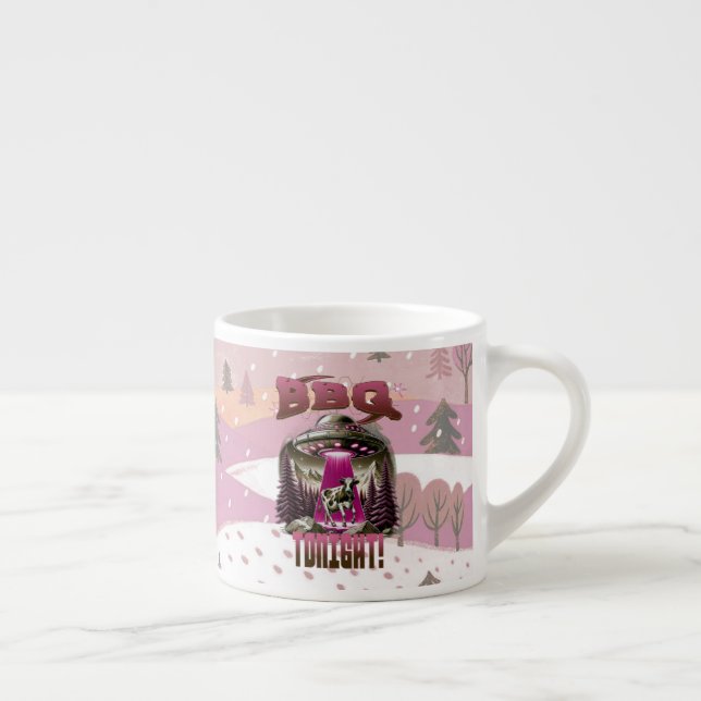 Xícara De Espresso Piada de rapto de CHURRASCO alienígena (Direita)