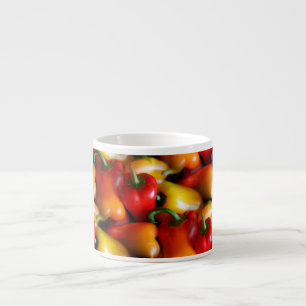 Xícara De Espresso Pimentos vermelhos e amarelos