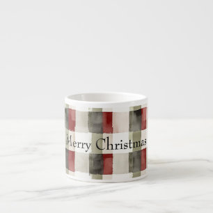 Xícara De Espresso Pine Green Ivory Red Stripes