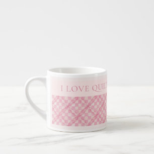 Xícara De Espresso PINK VERIFIQUE QUILT Espresso Cup + Texto / Blush