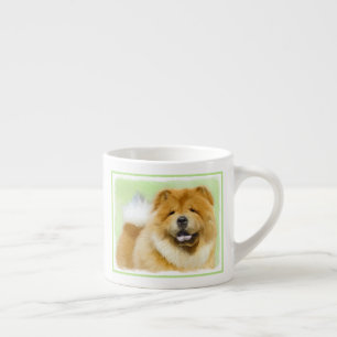 Xícara De Espresso Pintura De Chow Chow - Arte De Cão Original Bonit