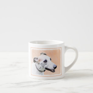 Xícara De Espresso Pintura de Greyhound - Arte de Cachorro Original