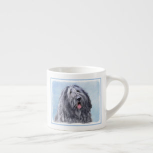 Xícara De Espresso Pintura de Sheepdog Bergamasco - Cachorro Original