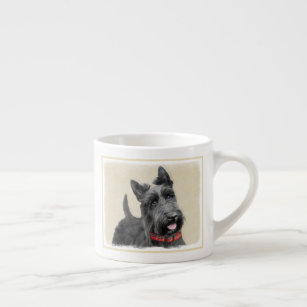 Xícara De Espresso Pintura de Terrier escocês - Arte de cão original 