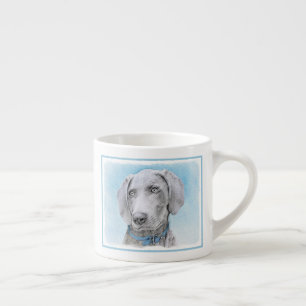 Xícara De Espresso Pintura de Weimaraner - Arte de Cachorro Original