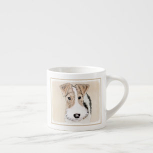 Xícara De Espresso Pintura do Fox Terrier do fio - arte original