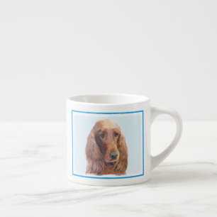Xícara De Espresso Pintura do setter irlandês - arte original bonito