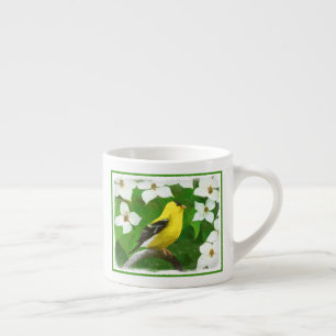Xícara De Espresso Pintura Goldfinch - Arte Cachorra Original