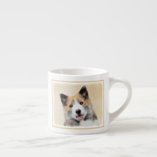 Xícara De Espresso Pintura Islandesa Do Cão - Arte Original Do Cão