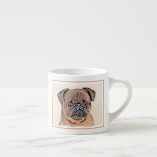 Xícara De Espresso Pintura Suave em Bruxelas Griffon Pintura Original