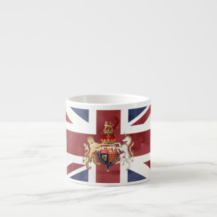 Xícara De Espresso PIXDEZINES Aquarela UNION JACK e INSÍGNIA