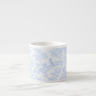 Xícara De Espresso PixDezines Chinoiserie Azul Claro, Peônias Pássaro