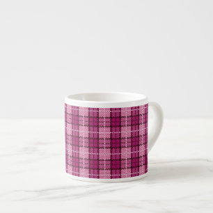 Xícara De Espresso Pixel Plaid_Magenta-Black
