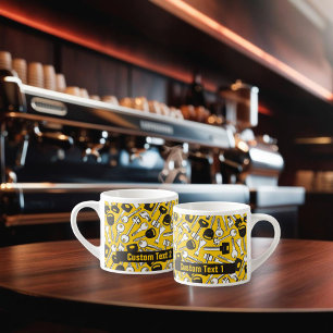 Xícara De Espresso Plano de Fundo do Conjunto de Chaves