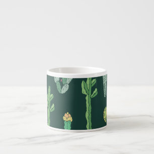 Xícara De Espresso Plantas De Cactus: Vintage Sem Olho De Fundo