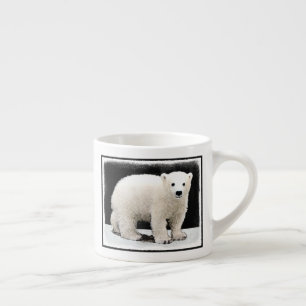 Xícara De Espresso Polar Bear Cub Painting - Arte Original