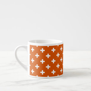 Xícara De Espresso Polka branca cruza a laranja queimada